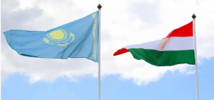 Kazakhstan Tajikistan flags 003